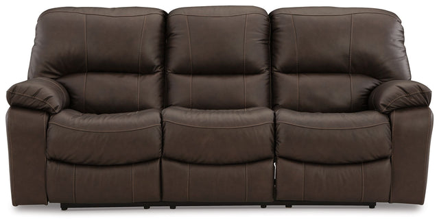 Leesworth - Reclining Sofa Dark Brown Power Reclining by Signature Design by Ashley® | Bel Furniture