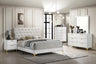 Kendall - Bedroom Set White 4 Pc. Bed, Dresser, Mirror, Nightstand King by CoasterEveryday | Bel Furniture