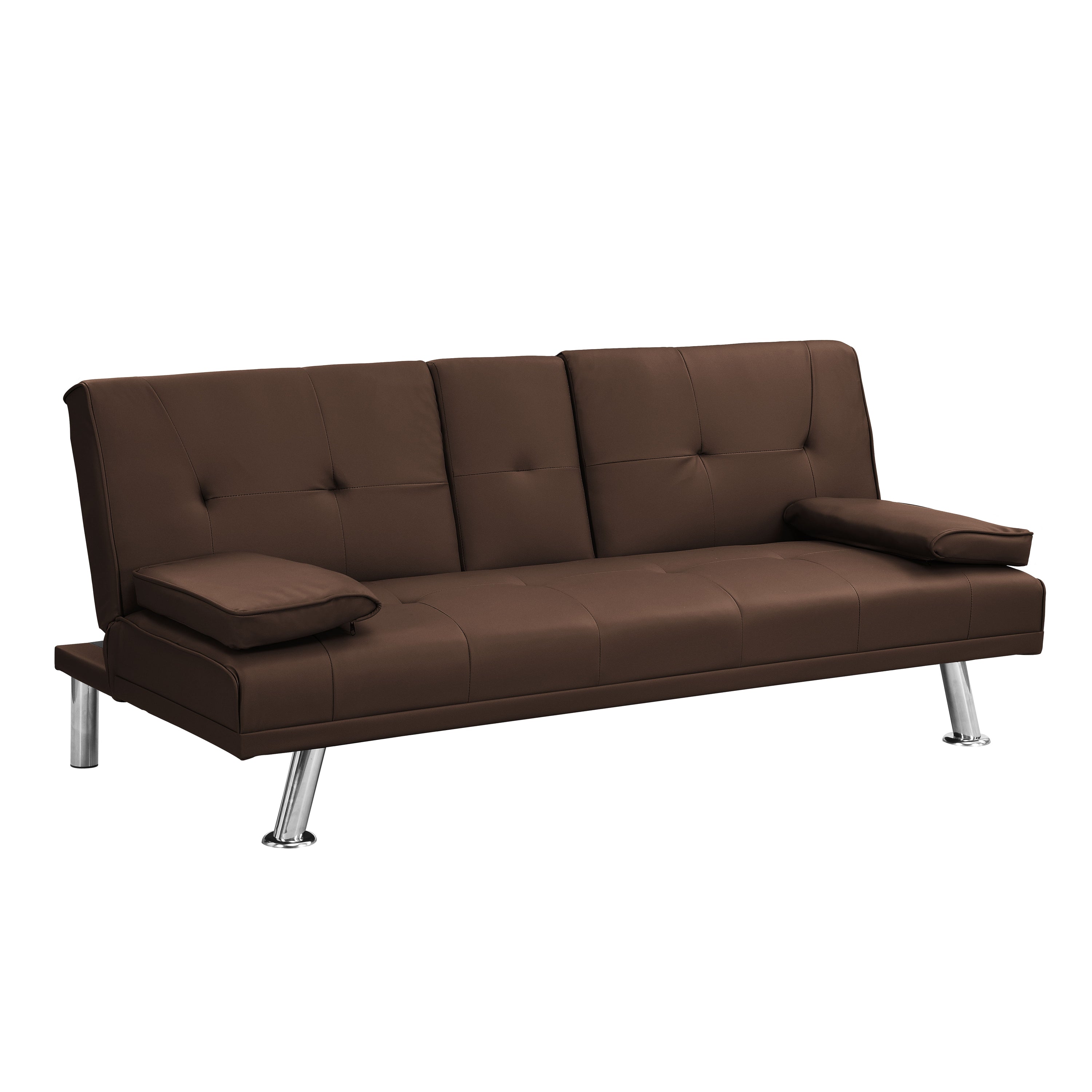 Futon Sofa Bed With Armrest Two Holders