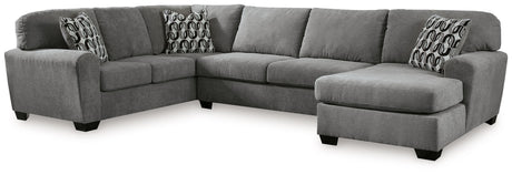 Birkdale Court - Sectional Gray 3 Pc. Right Arm Facing Corner Chaise Sectional by Benchcraft® | Bel Furniture