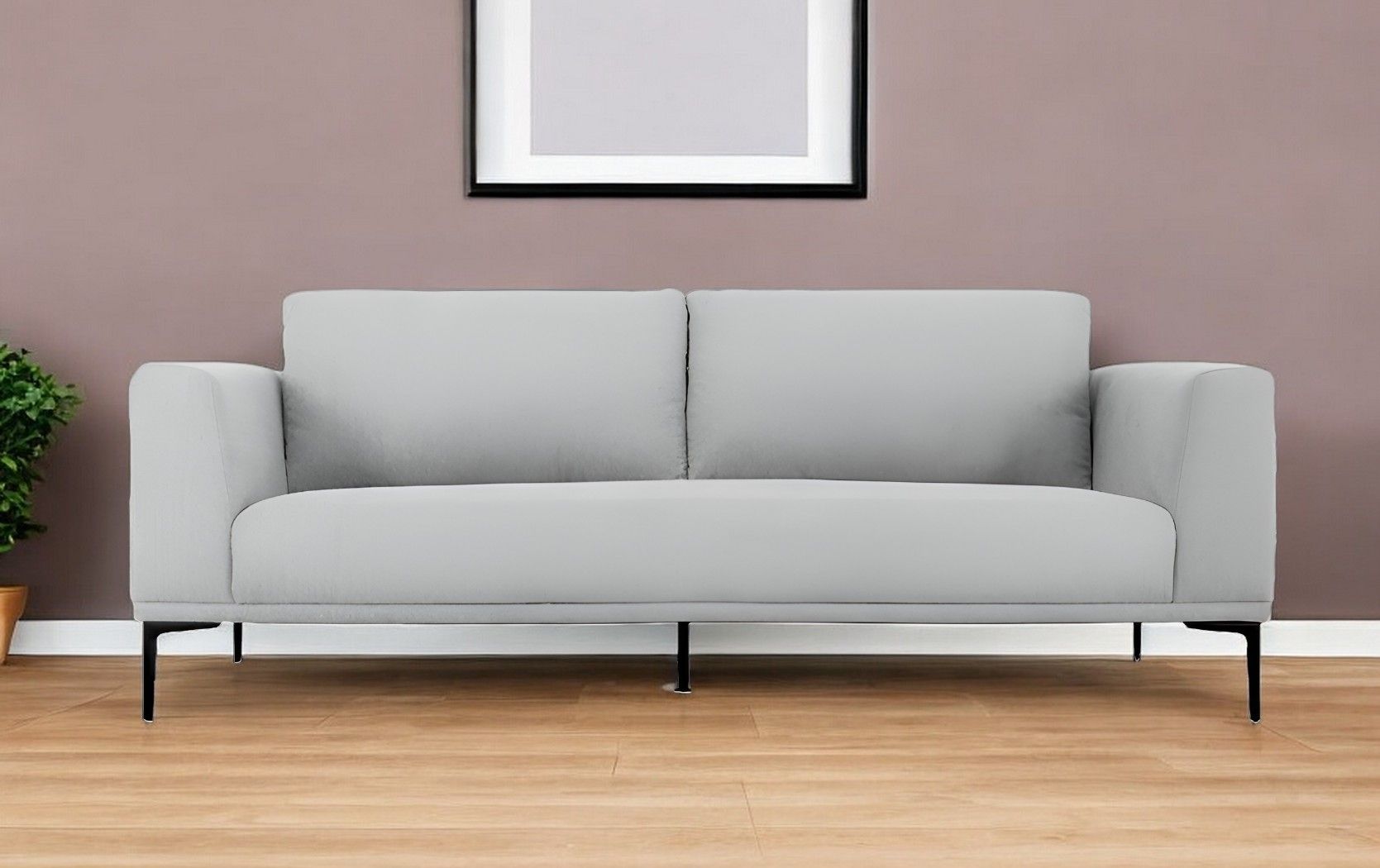 Black Legs Sofa - Light Gray