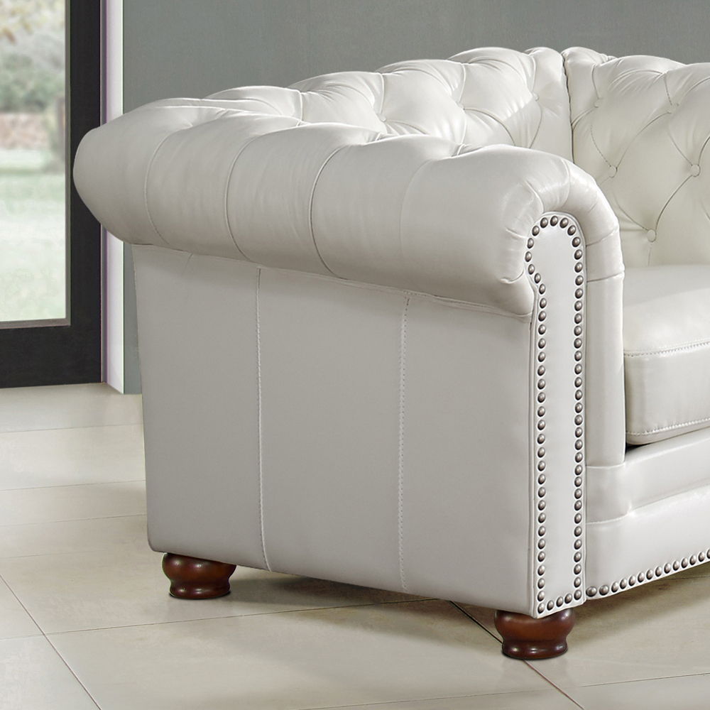 Aliso - Leather Sofa - Creamy White