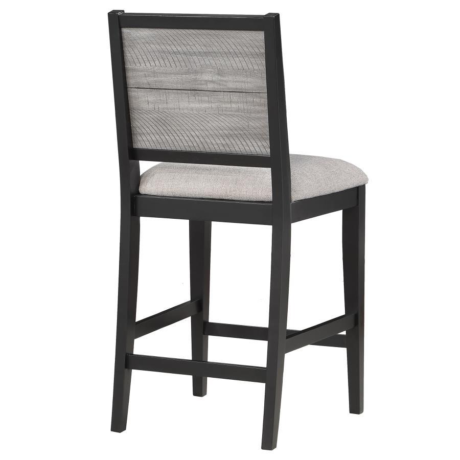 Elodie - Wood Counter Chair (Set of 2) - Gray And Black