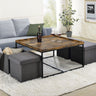 Vinny - Wood Grain Coffee Table Set With Raised Edges by Lilola Home | Bel Furniture