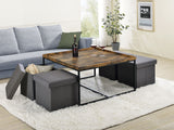 Vinny - Wood Grain Coffee Table Set With Raised Edges by Lilola Home | Bel Furniture