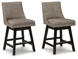 Tallenger - Swivel Barstool (Set of 2) Gray 19''W x 21''D x 39''H Stool Sets by Signature Design by Ashley® | Bel Furniture