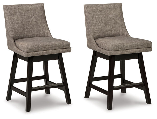 Tallenger - Swivel Barstool (Set of 2) Gray 19''W x 21''D x 39''H Stool Sets by Signature Design by Ashley® | Bel Furniture
