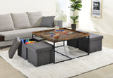 Vinny - Wood Grain Coffee Table Set With Raised Edges by Lilola Home | Bel Furniture