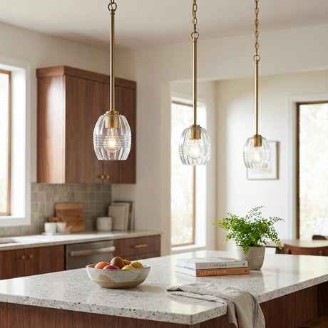 Vista - Single Pendant Chain Hanging Light - Clear / Gold - view 4