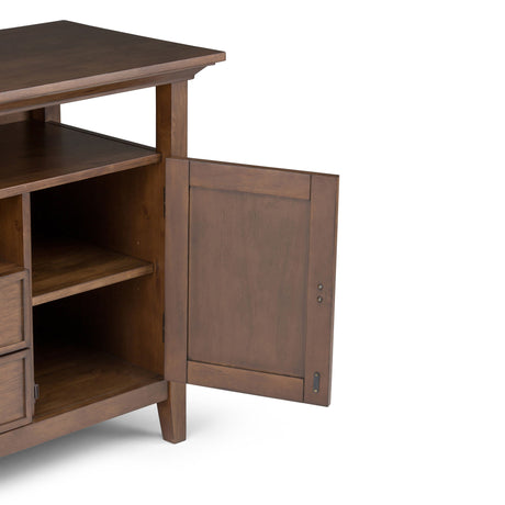 Redmond - Tall TV Media Stand - Rustic Natural Aged Brown by Simpli-Home | Bel Furniture