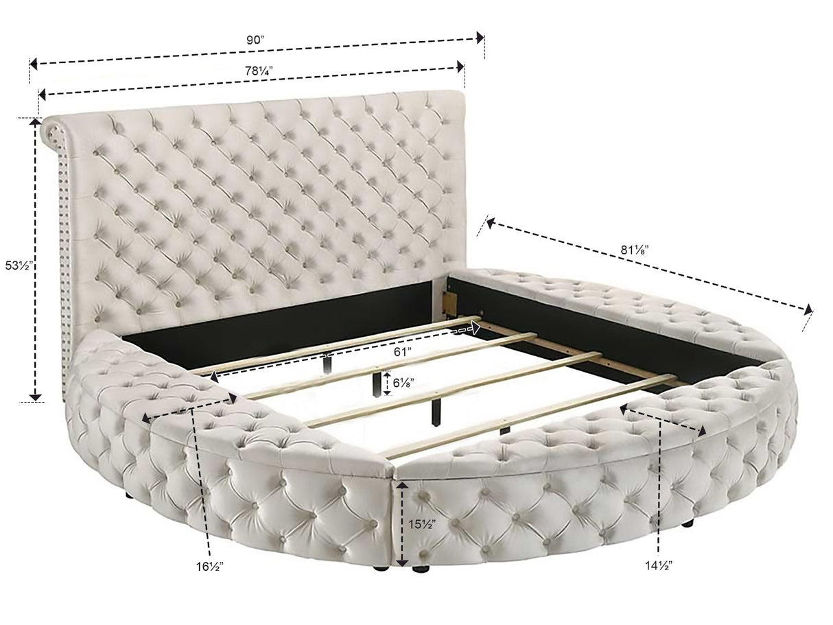 Brigitte Queen Storage Bed Ivory