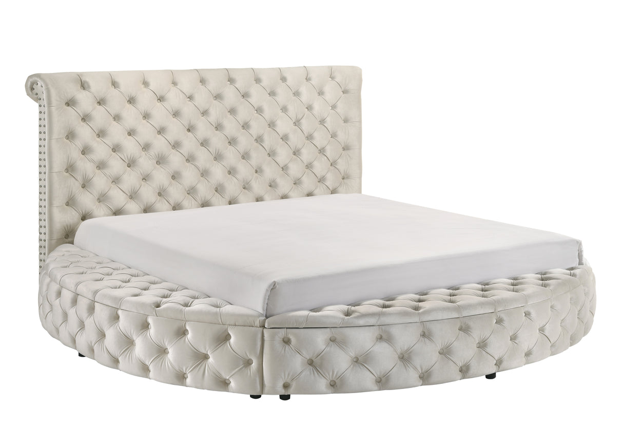 Brigitte Queen Storage Bed Ivory