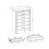 Lorenzo - 5 Piece Bedroom Set With Glittered Detailing