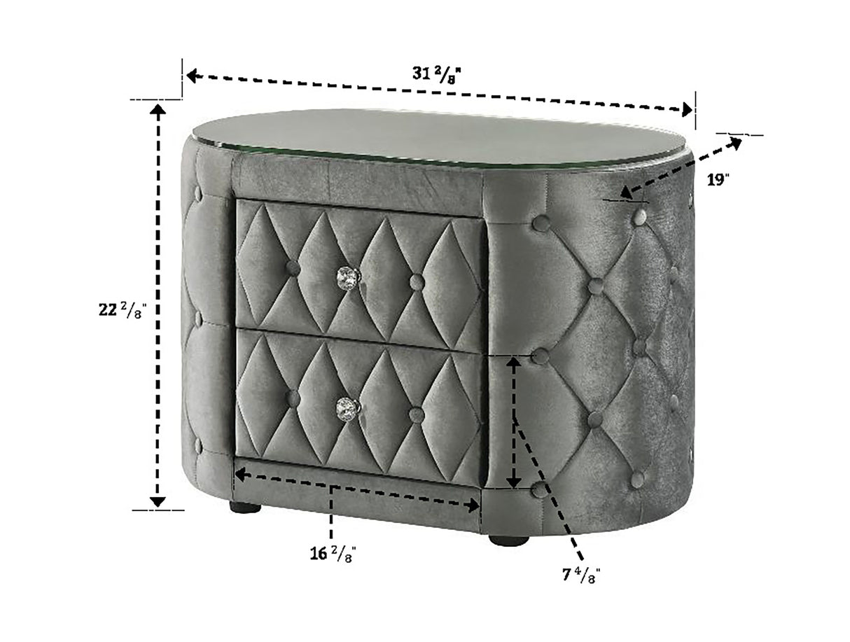 Voltare Night Stand Grey