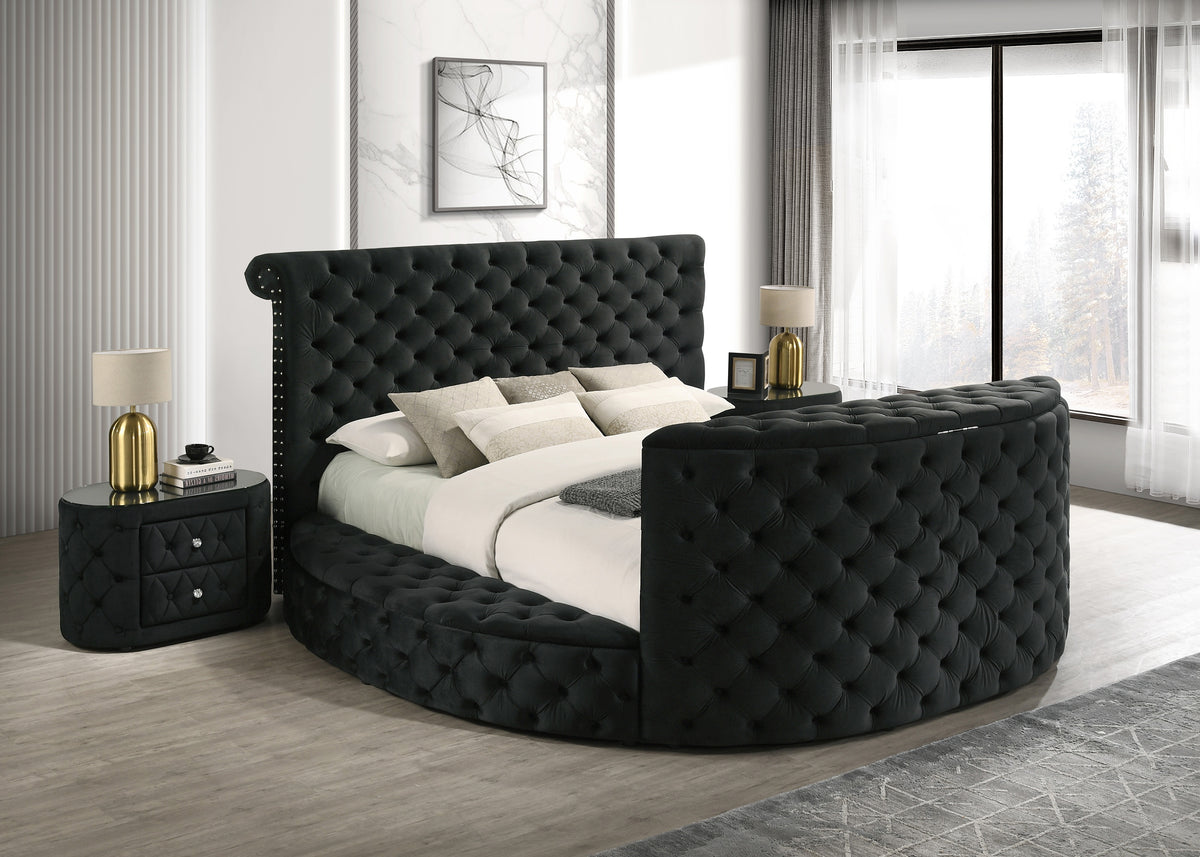 Voltare Tv/Fireplace Bed Black