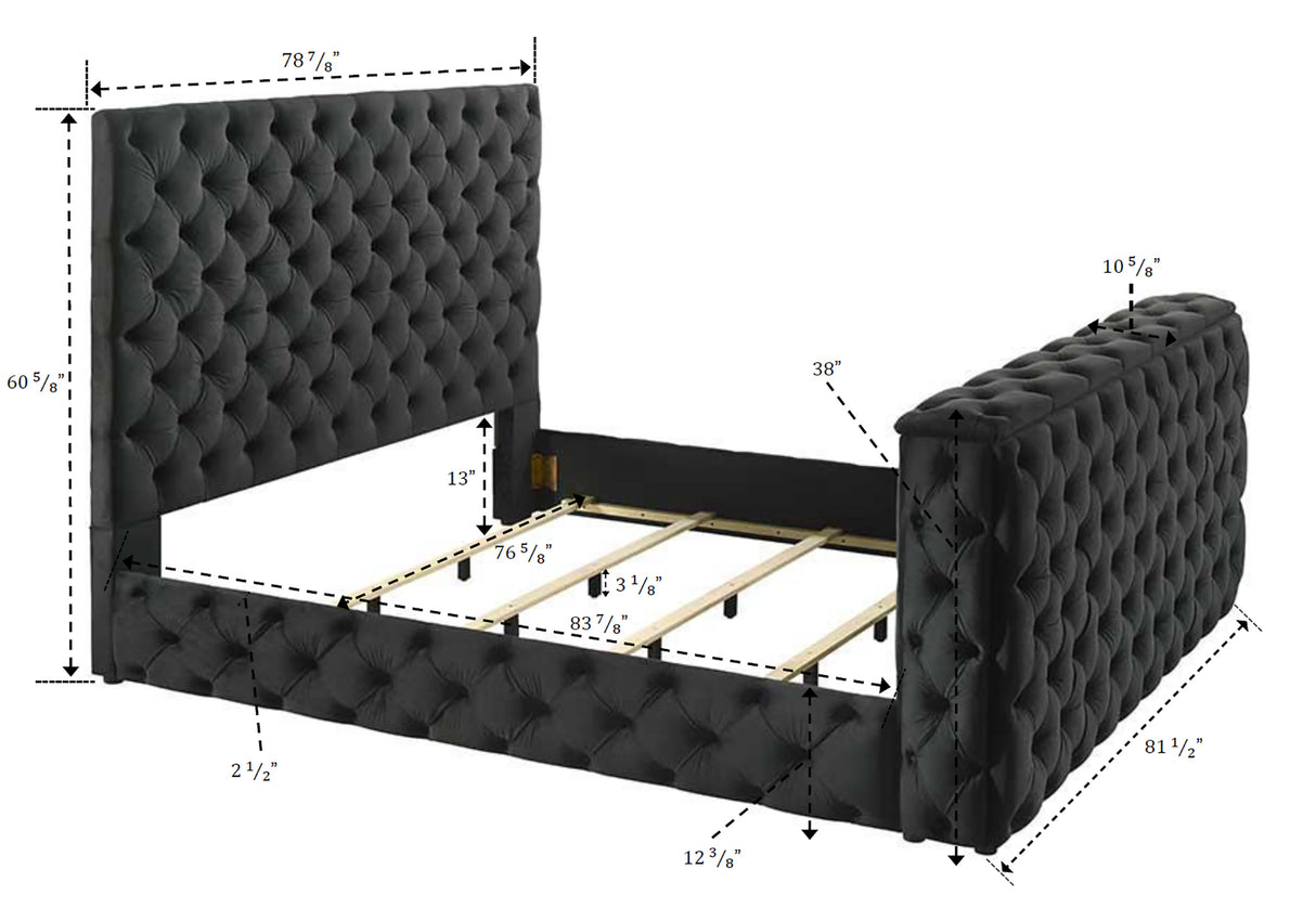 Josephine - King Bed With TV Lift - Black