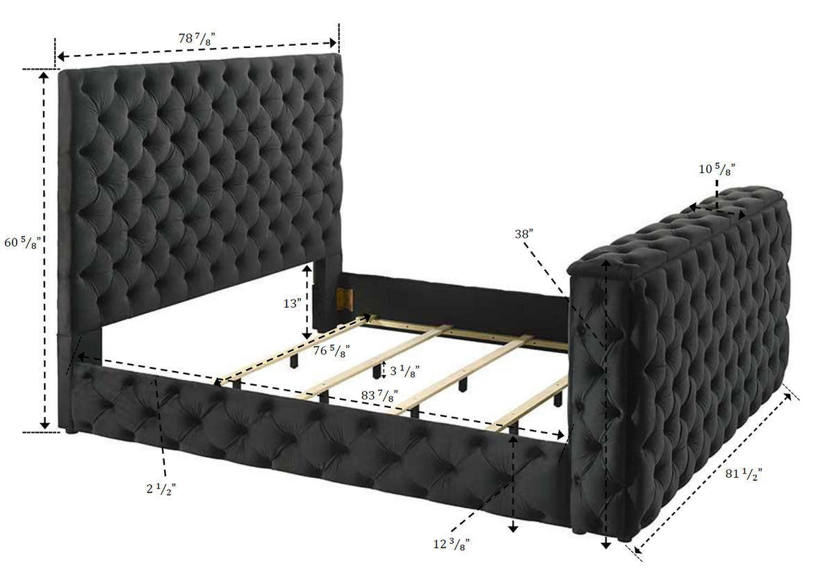 Josephine Bed W/Tv Lift Black
