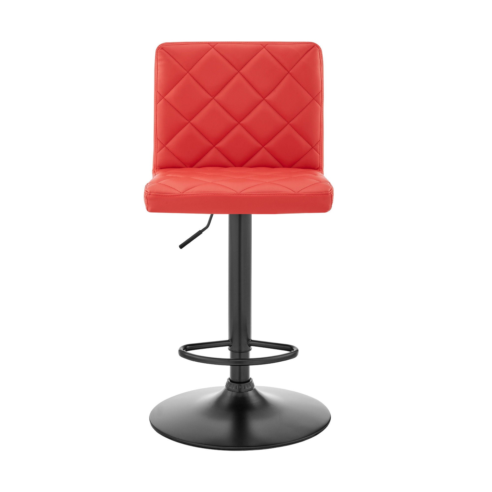 Swivel Low Back Adjustable Height Bar Chair - Red / Black