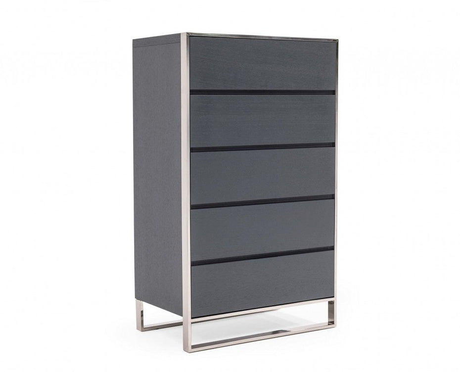 Five Drawer Chest - Gray