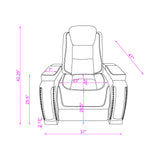 Reclining Power Set, USB, LED, Bookshelf Arms, And Drop Down Table