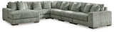 Lindyn - Sectional Pearl Silver 6 Pc. Left Arm Facing Corner Chaise Sectional by Signature Design by Ashley® | Bel Furniture