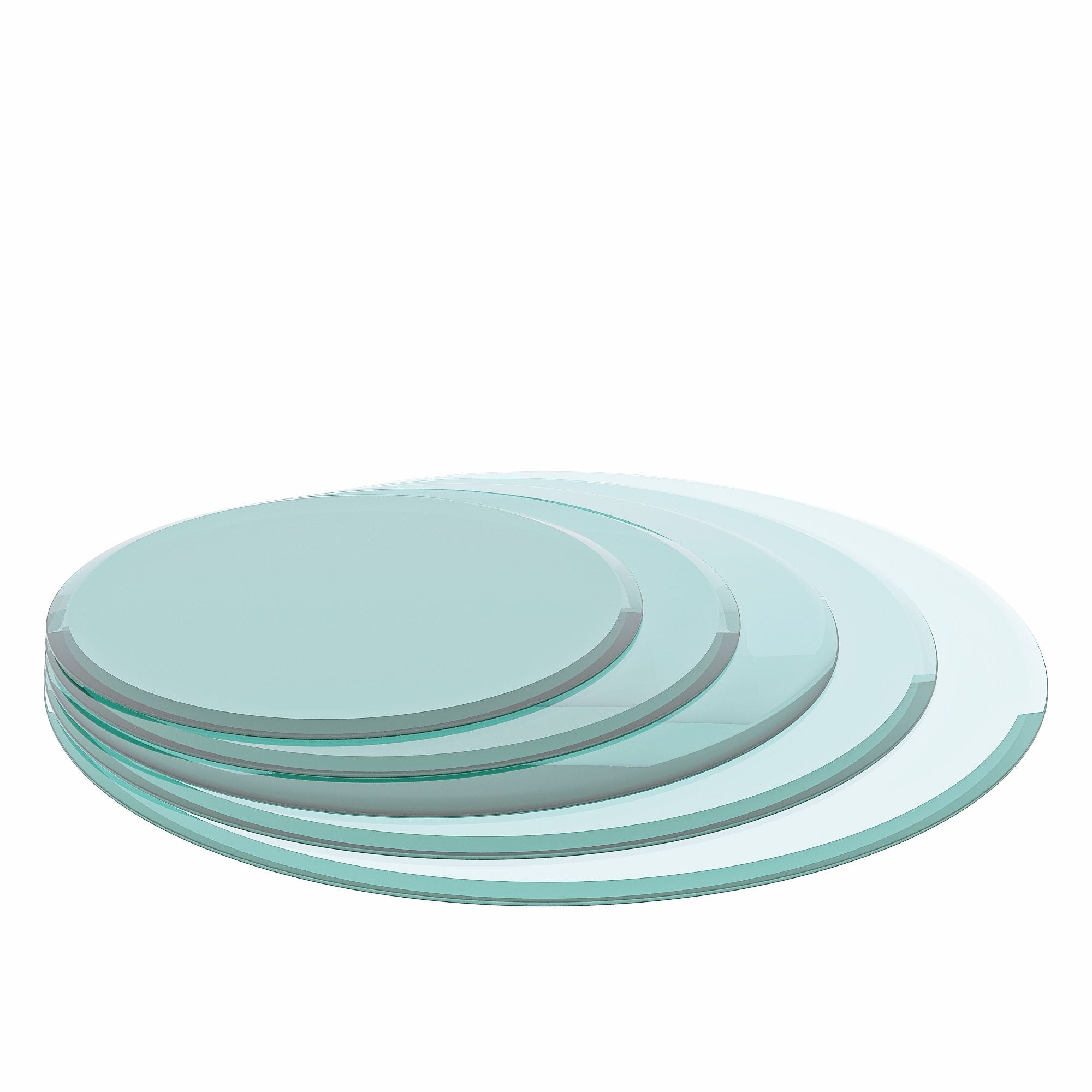 Round Tempered Glass Table Top Glass Thick Beveled Polished Edge