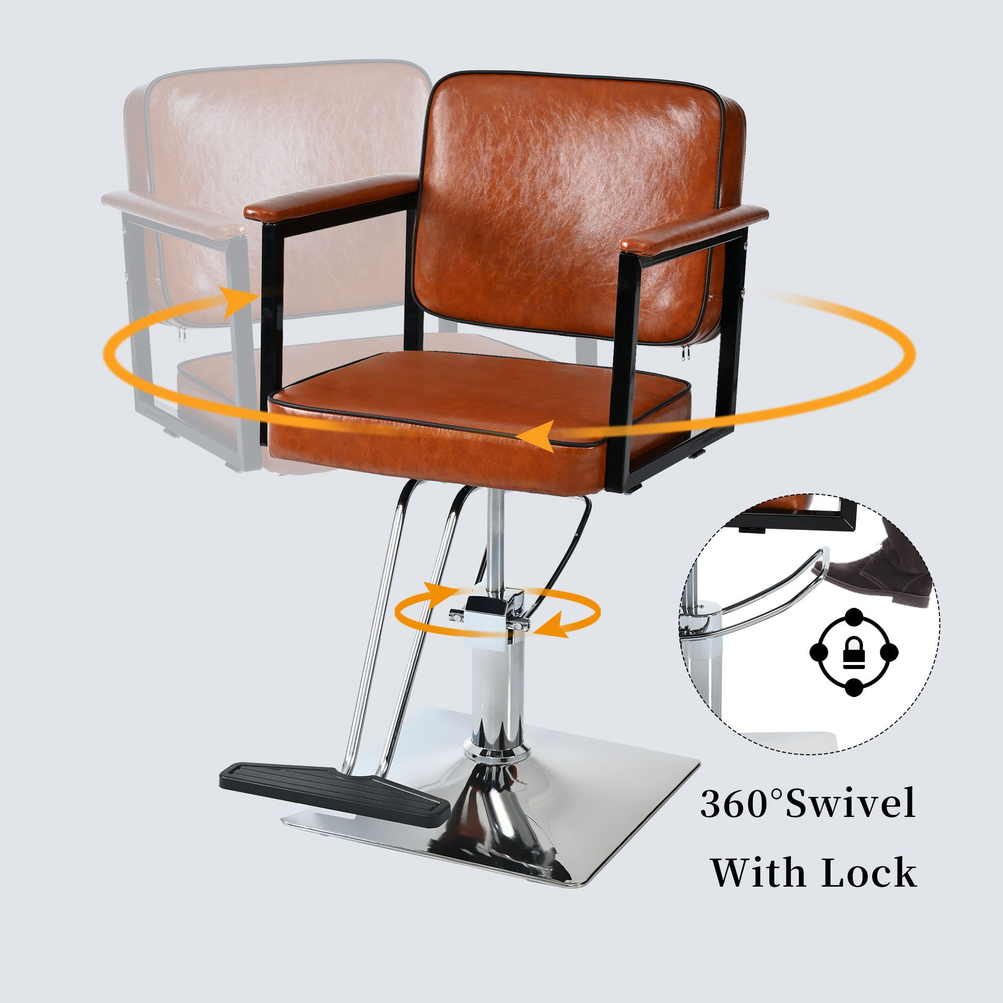 Classic Barber Chair, Styling Salon Chair With Hydraulic Pump Swivel Barber Chair, For Beauty Salon Spa Equipment - Brown