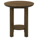 Ottowa - Round Wood Table With Shelf