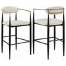 Tina - Metal Pub Height Bar Stool With Upholstered Back And Seat (Set of 2) White by Coaster Fine Furniture | Bel Furniture