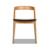 Raven - Stacking Sculpted Oak Dining Chair - Warm Natural Brown / Black by Jennifer Taylor Home | Bel Furniture