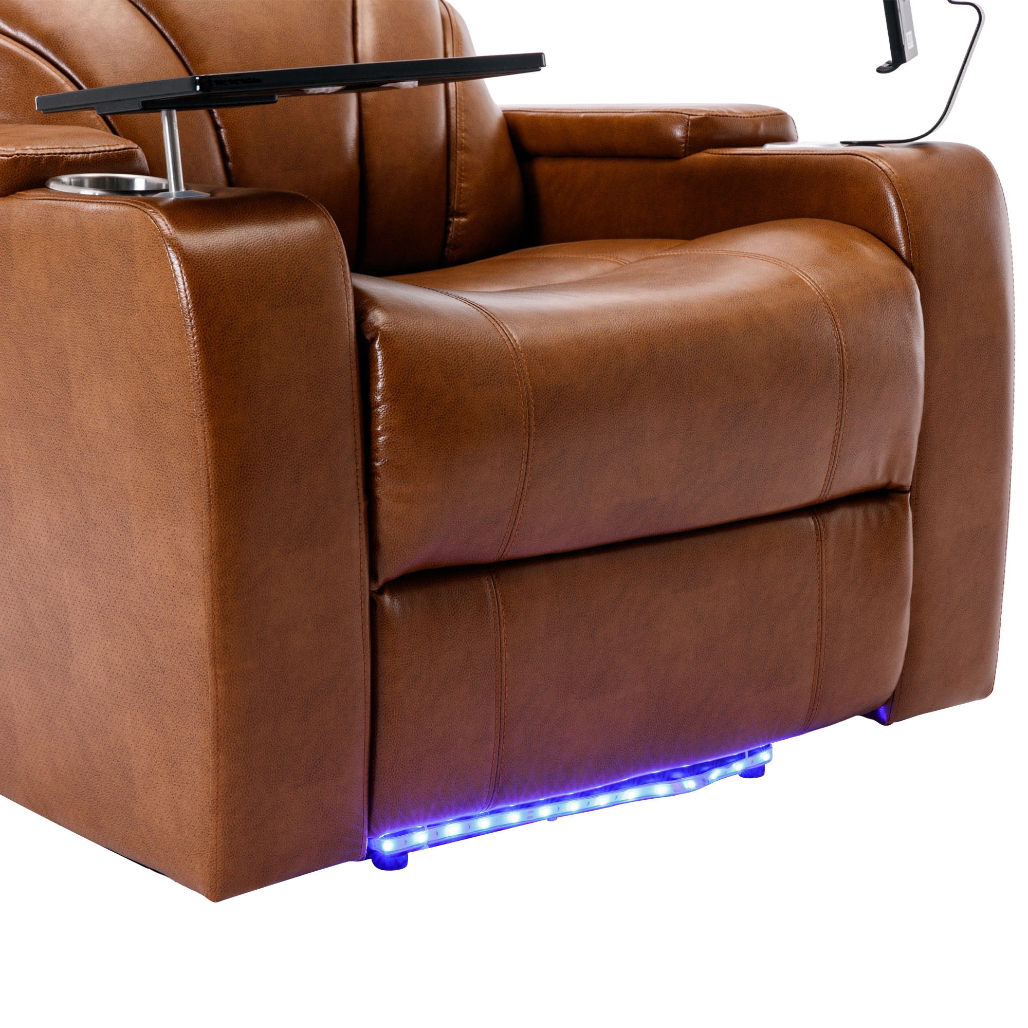 Power Motion Recliner With USB Charging Port And Hidden Arm Storage, Home Theater Seating With Convenient Cup Holder Design, And Stereo