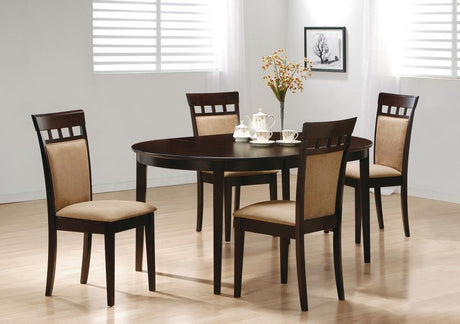 Gabriel - Extension Leaf Dining Set Dark Brown 5 Pc. Table, 4 Chairs by Coaster Fine Furniture | Bel Furniture