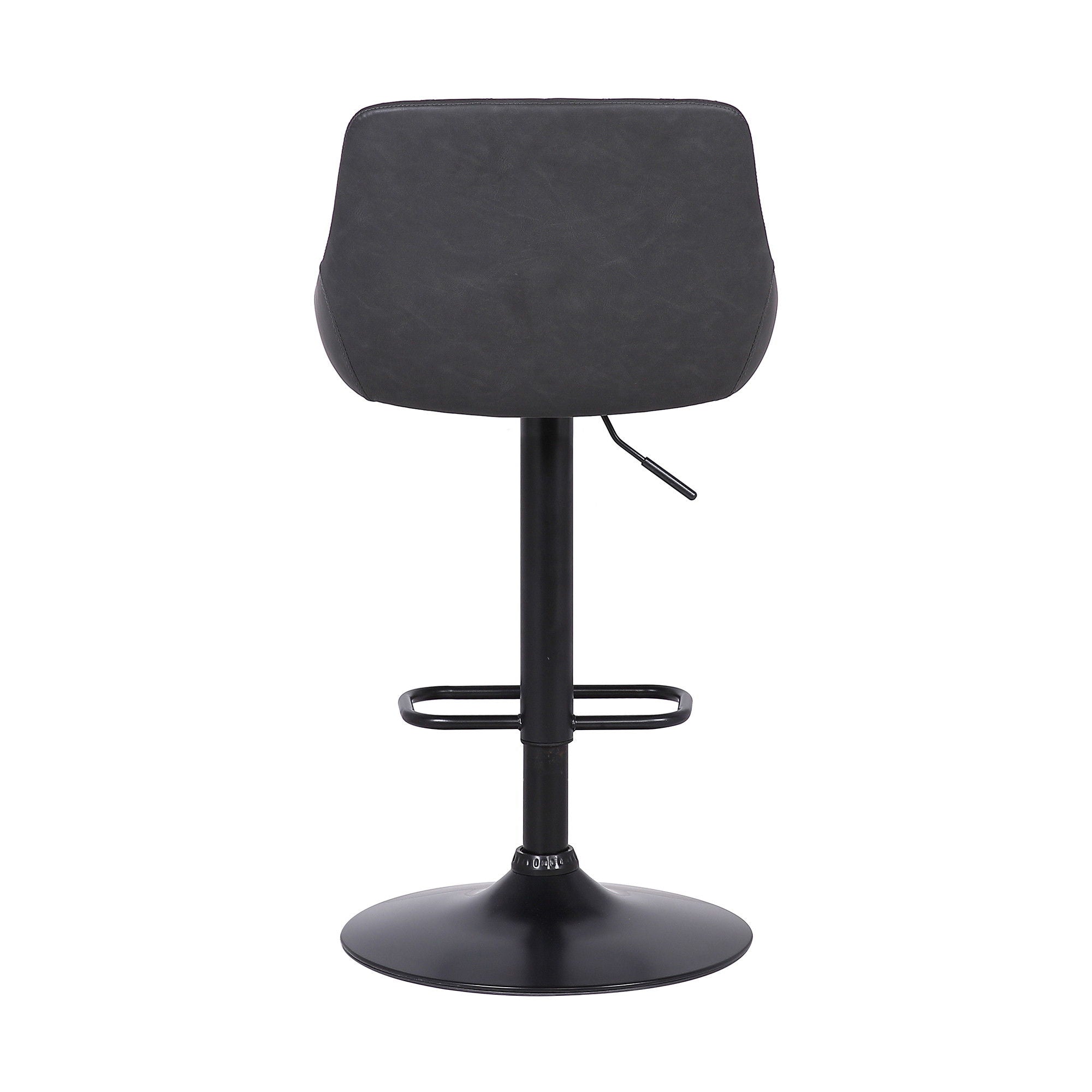 43.5" Swivel Low Back Adjustable Height Bar Chair - Gray / Black