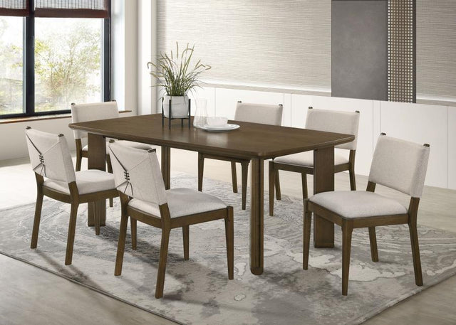Ottowa - 7 Piece Rectangular Wood Dining Room Table Set - Brown by Coaster Fine Furniture | Bel Furniture
