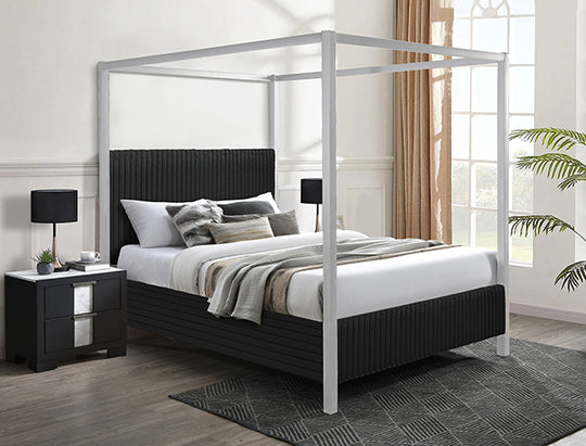 Cora Canopy Bed Light Grey