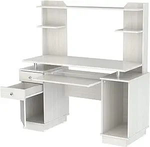 Computer Desk With Three Drawers - White