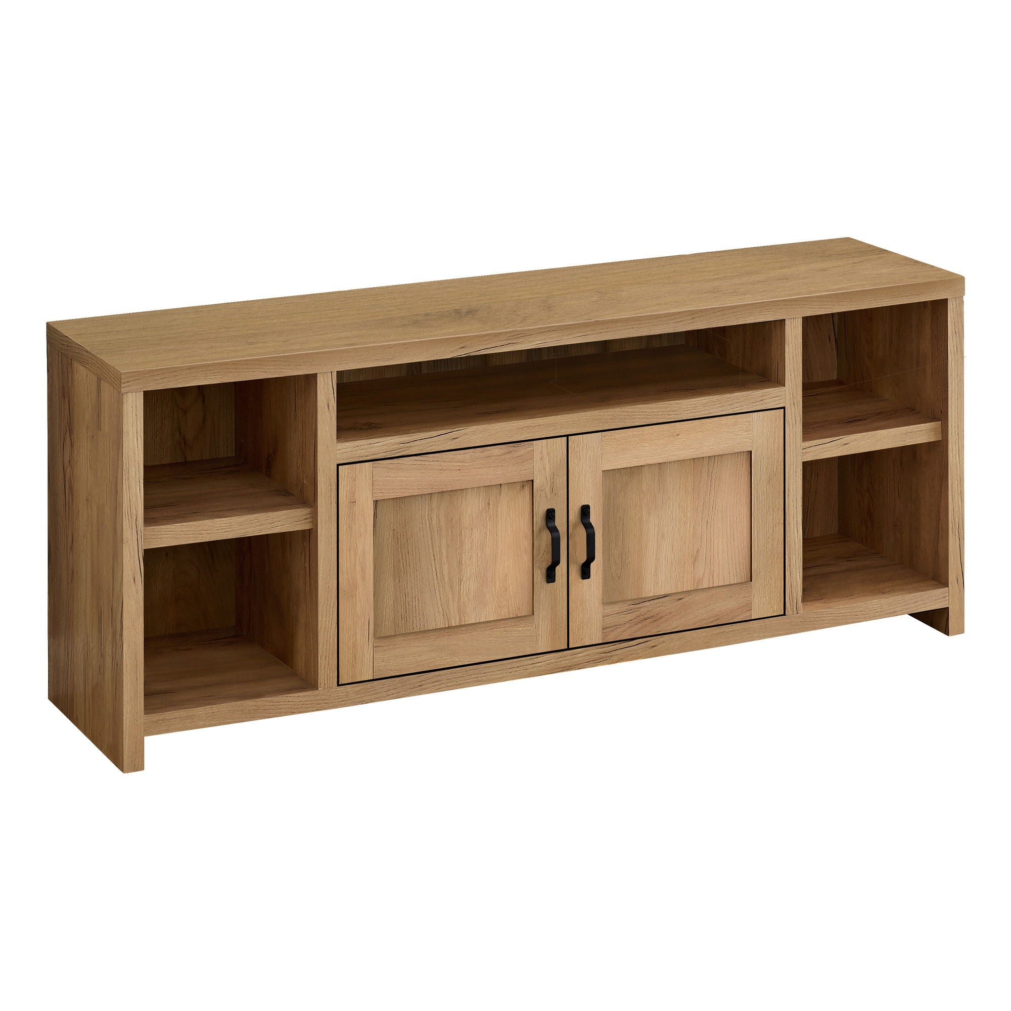 Wood Cabinet Enclosed, Storage TV Stand - Brown