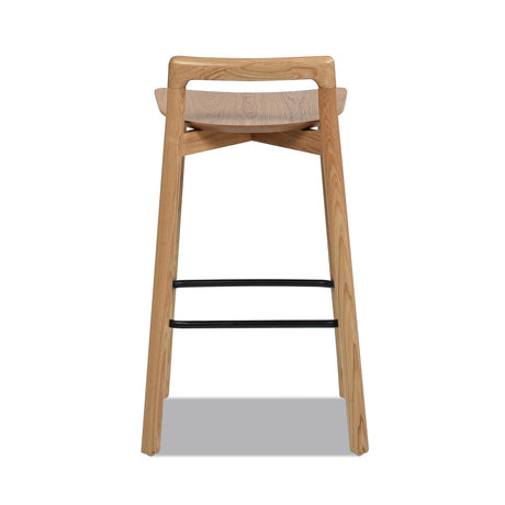 Sven - Modern Minimalist Low Back Counter Stool - Natural Blonde Ash by Jennifer Taylor Home | Bel Furniture
