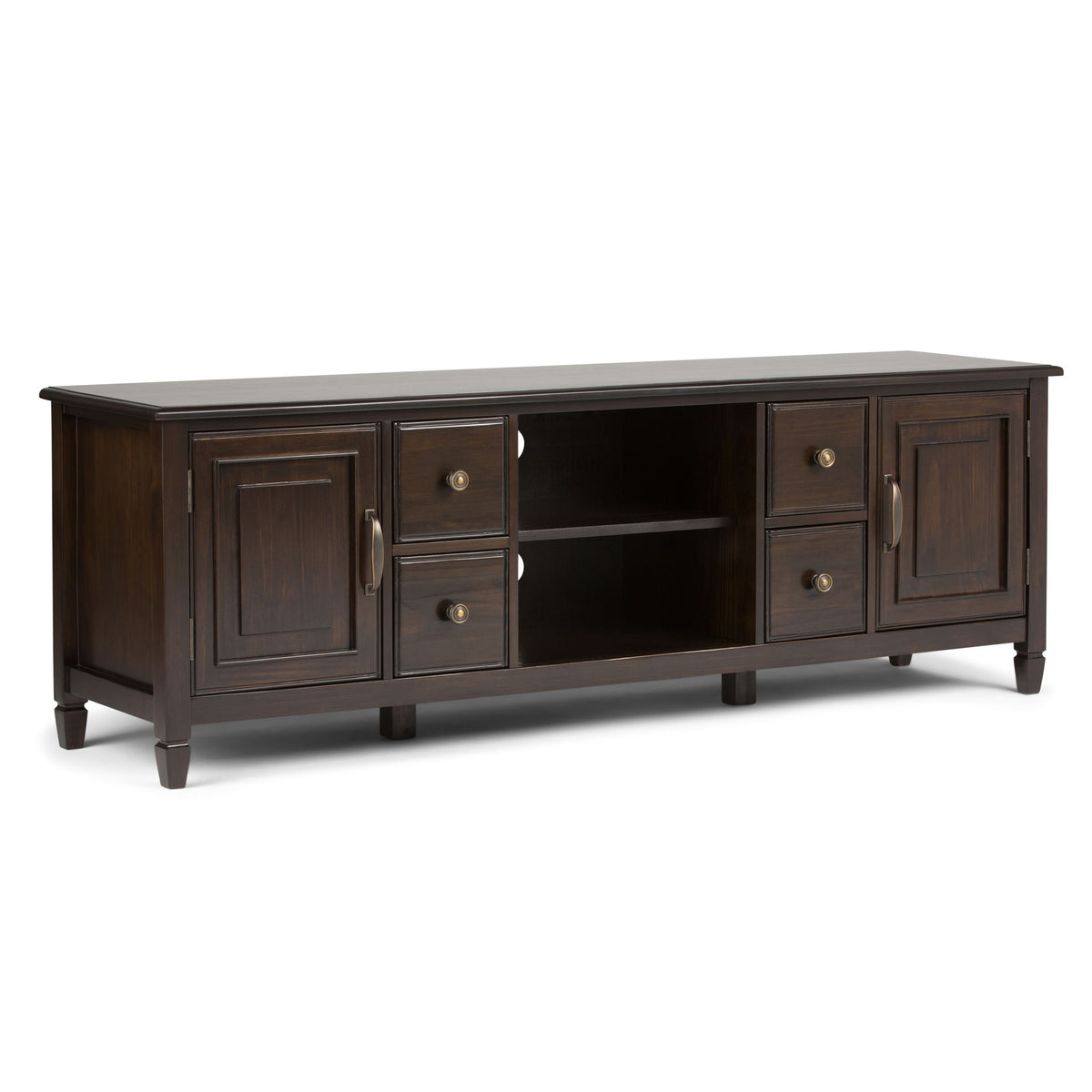 Connaught - Wide TV Stand Dark Brown by Simpli-Home | Bel Furniture