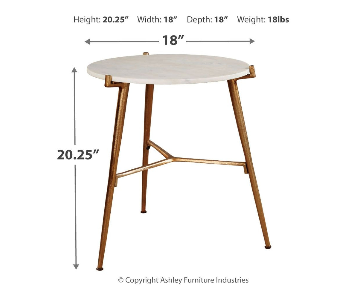 Chadton - White / Gold Finish - Accent Table by Signature Design by Ashley® | Bel Furniture