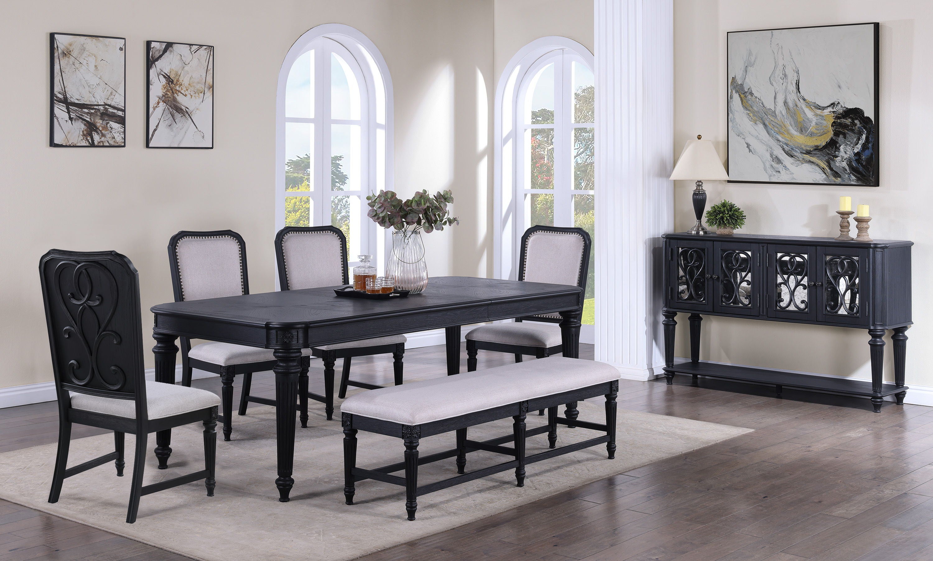 Kingsbury - Dining Table (18 Leaf) - Black