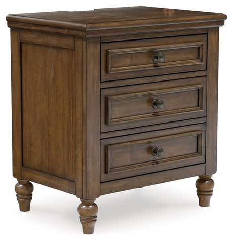 Sturlayne - Brown - Three Drawer Night Stand by Benchcraft® | Bel Furniture