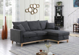 Colton - Woven Reversible Sleeper Sectional Sofa With Storage Chaise - Dark Gray by Lilola Home | Bel Furniture