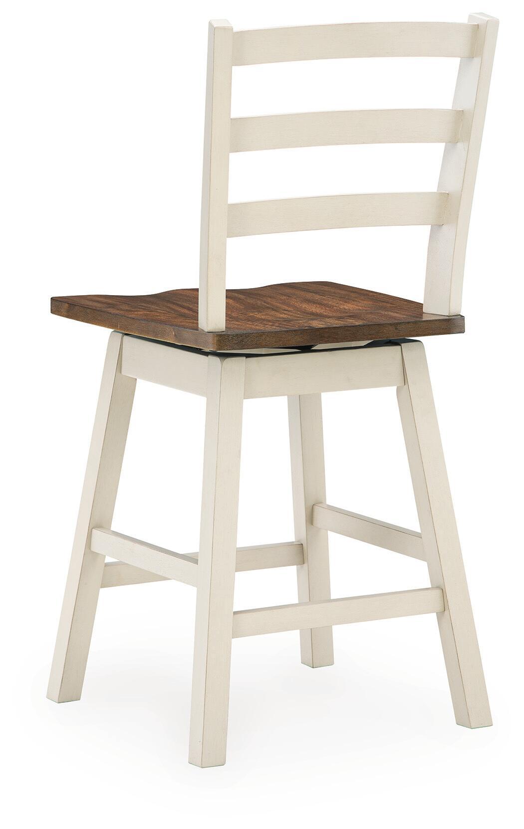 Brinfern - Swivel Stool (Set of 2) - Brown / Antique White