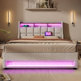 Upholstered Platform Bed With A Hydraulic Storage System, LED And USB Charging (Without Mattress)