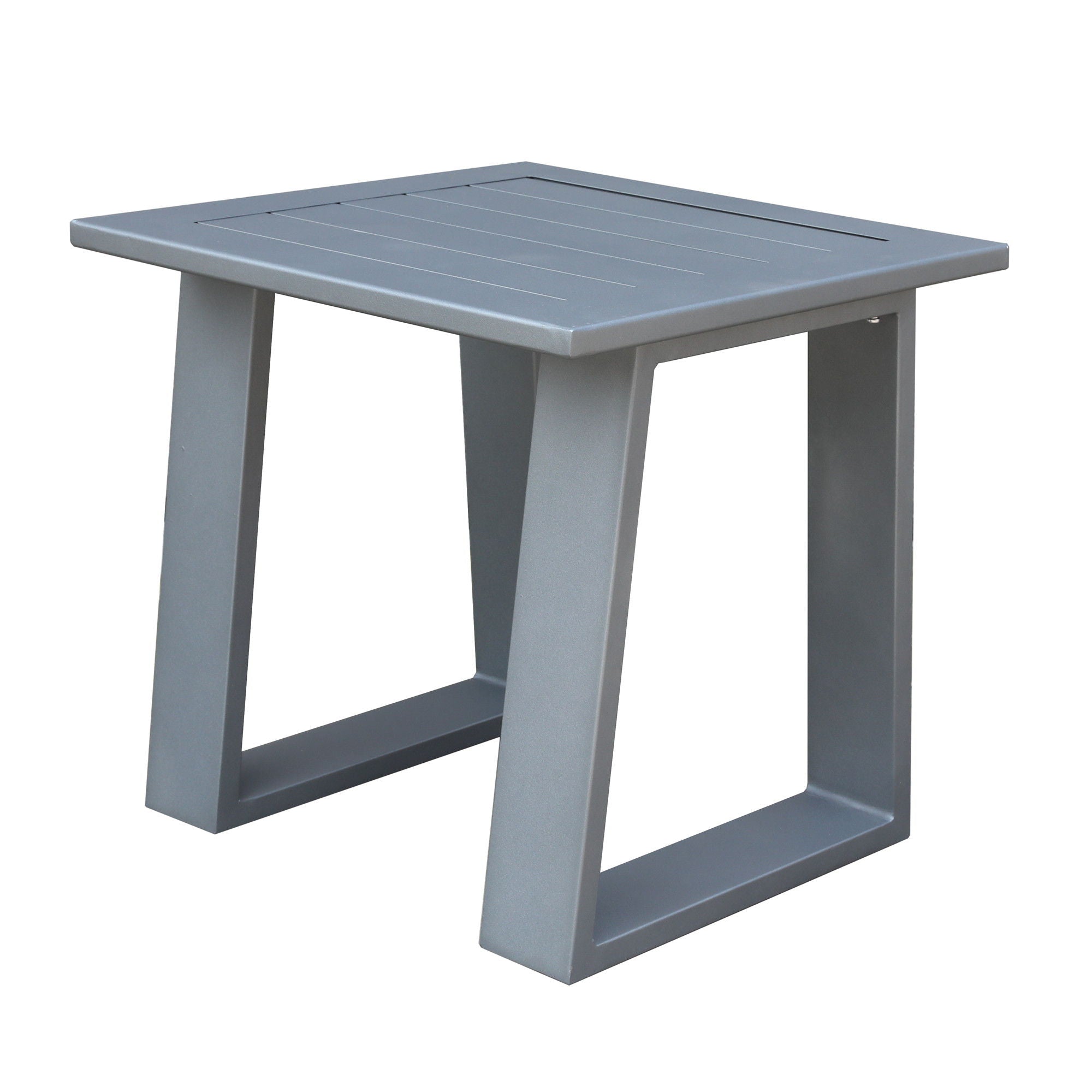 Outdoor Indoor Aluminum Square End Table/Side Table - Powdered Pewter