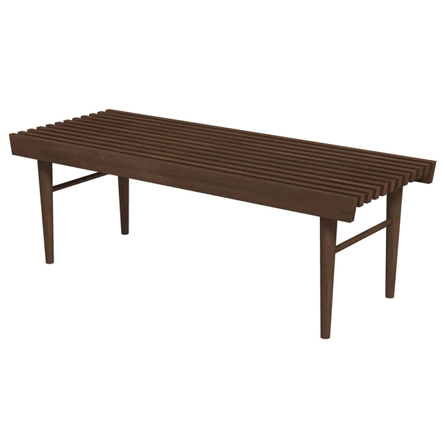 Mia - Mid-Century Modern Bench - Dark Brown by Ashcroft Furniture | Bel Furniture