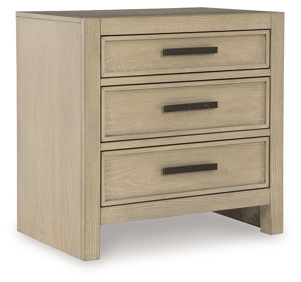 Calmoro Three Drawer Night Stand Gray