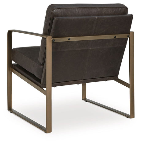 Bradett - Accent Chair - Dark Brown / Gold Finish - view 4