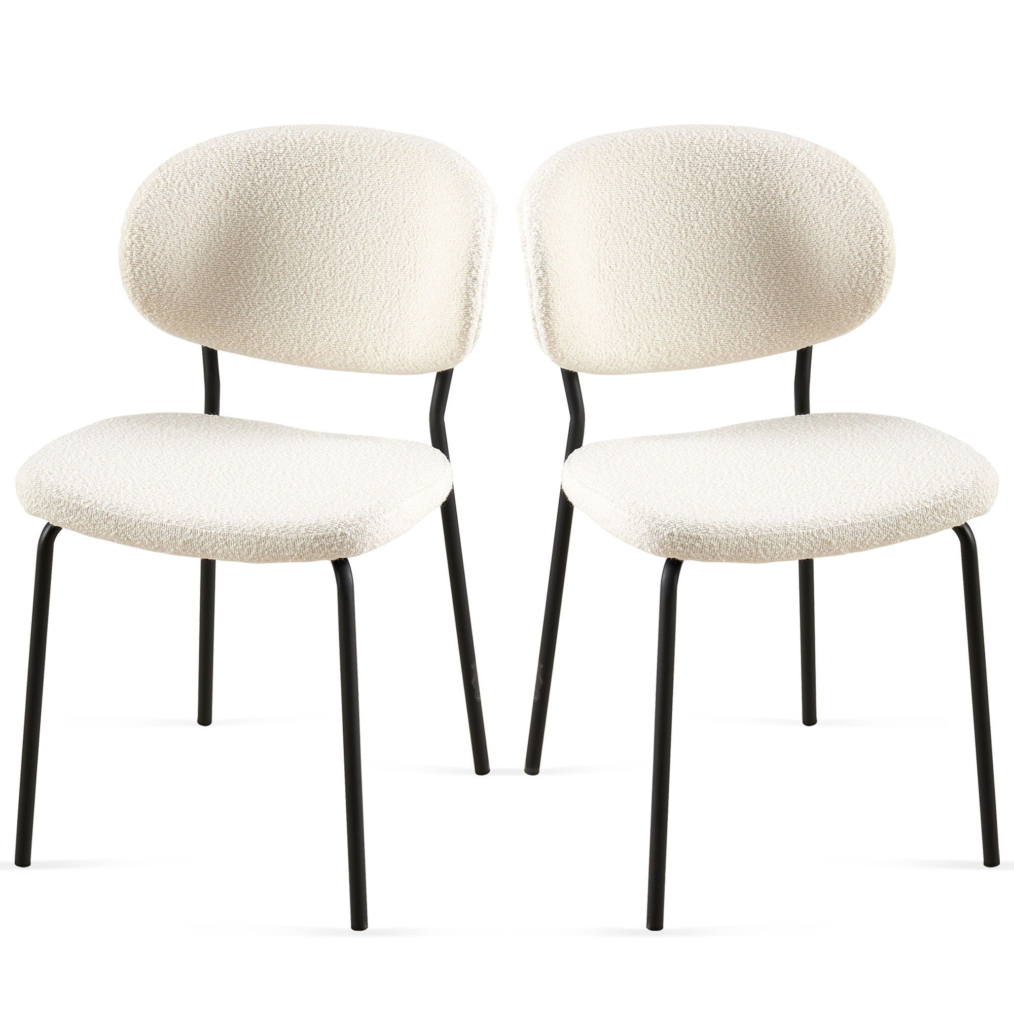 Boucle Dining Chairs, Dining Chairs With Metal Legs For Dining Room, Kitchen, Living Room